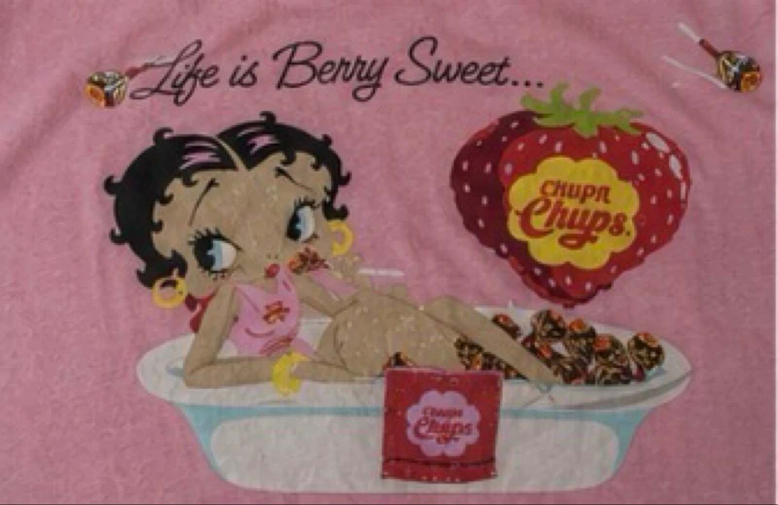 Betty Boop x Chupa Chups Roze-zwarte pyjama T38/40 damesset met shorts en T-shirt – photo 4